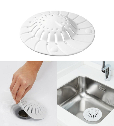 Ситечко-фильтр белый в ванну, мойку,трапп,душевую кабину