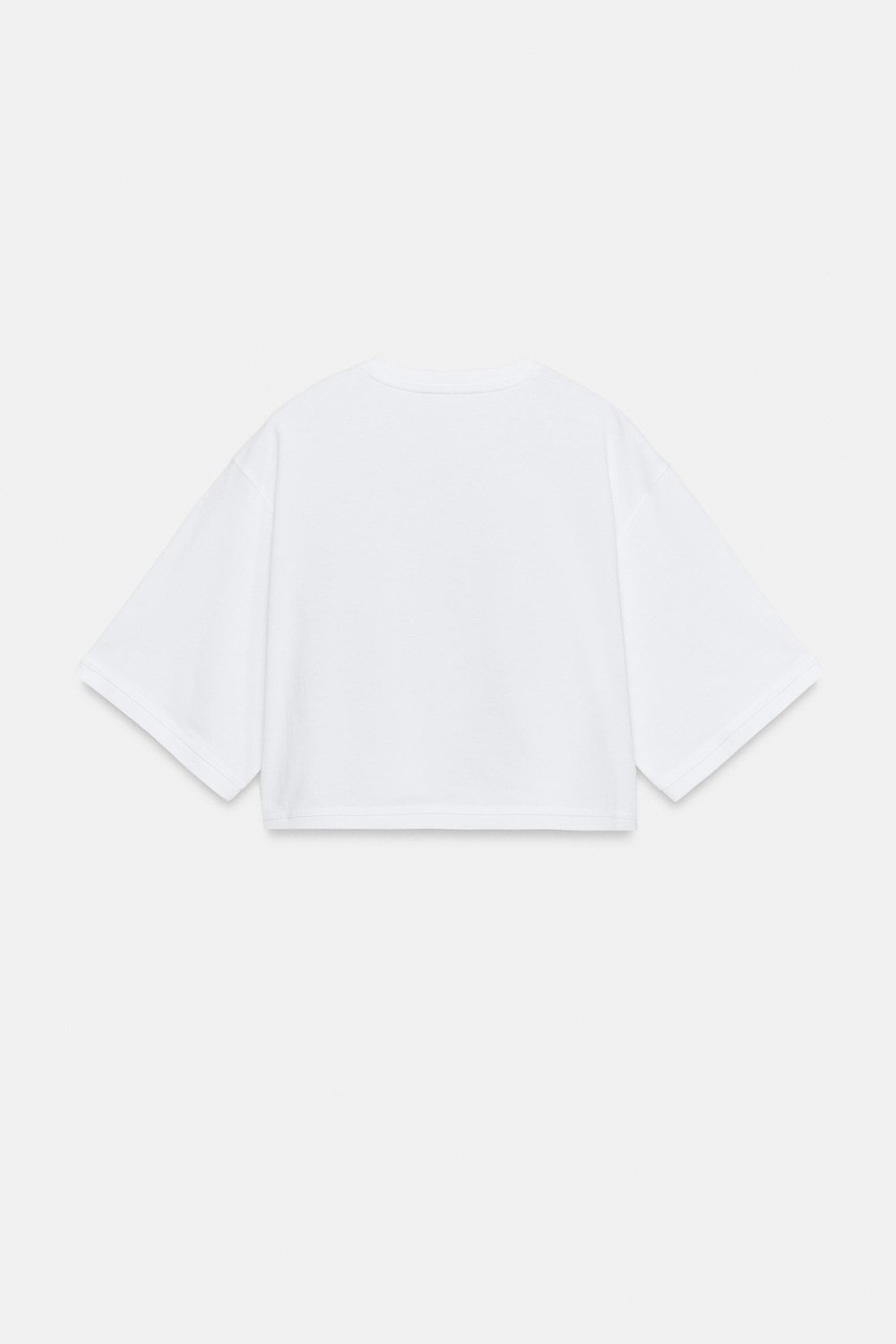 ZARA УКОРОЧЕННАЯ ФУТБОЛКА ОВЕРСАЙЗ, БЕЛЫЙ