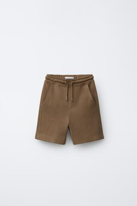 ZARA КОМФОРТНЫЕ ШОРТЫ ИЗ МЯГКОЙ ТКАНИ, ОХРА