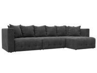 Диван угловой Лига-052 НПБ Лонг угол универсальный, BRUT 16 ВЕЛЮР темно-серый