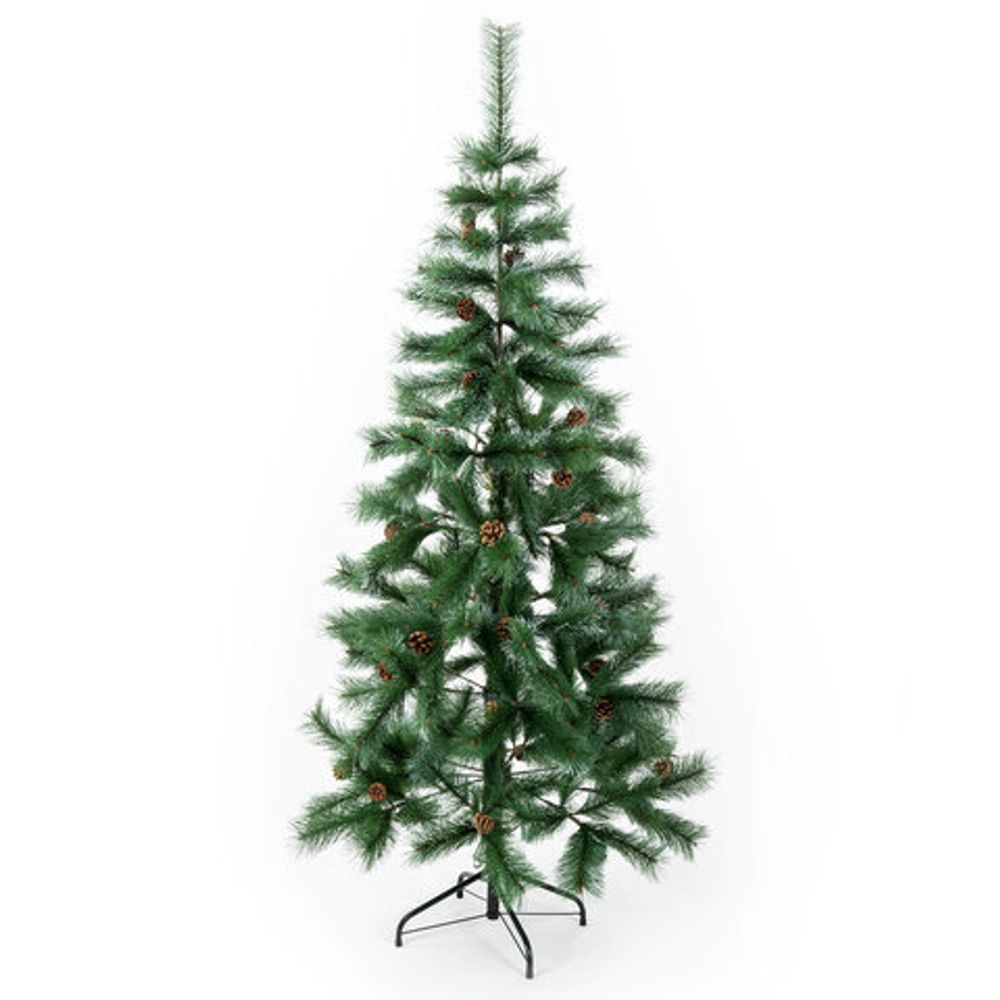 Ель новогодняя искусственная "Velvet Pinewood" 180 см, с инеем и шишками, ПВХ, ЗОЛОТАЯ СКАЗКА, 591704