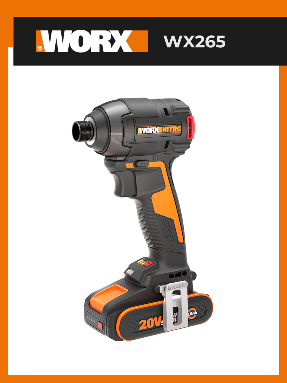 Винтоверт ударный бесщеточный аккумуляторный WORX WX265