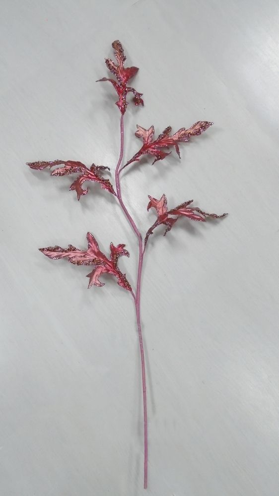 Веточка с овальными листьями 76см ChristmasDeLuxe premium collection зеленая