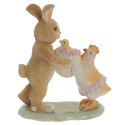 GAEM Фигурка декоративная "Заяц с курочкой", L12 W6 H14 см