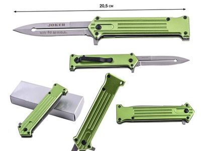 Зеленый складной нож Tac Force Joker Why So Serious (США)
