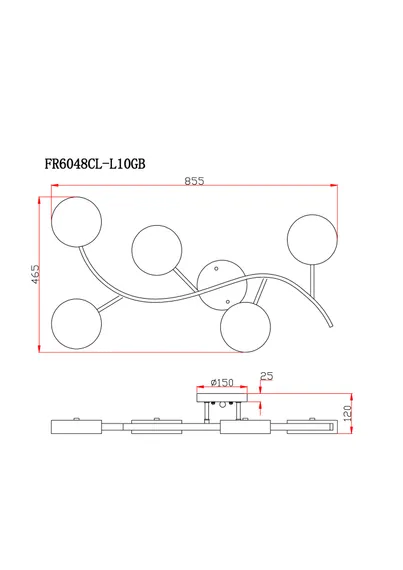 Потолочный светильник FR6048CL-L10GB Тибо / Tibo 10 Вт LED Freya fr6048cl-l10gb