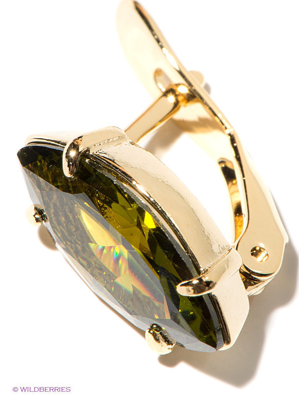 "Дассия" серьги в золотом покрытии из коллекции "Циркония" от Jenavi  с английским замком