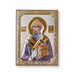 Спиридон, икона прямоугольная без рамки, красное дерево, эмаль 120х160