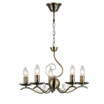 Люстра подвесная 5x40Вт Е14, металл, бронза