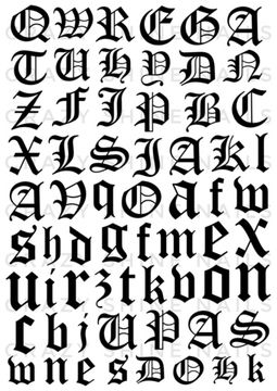 Слайдер-дизайн Crazy Shine Nails mini: Буквы готика