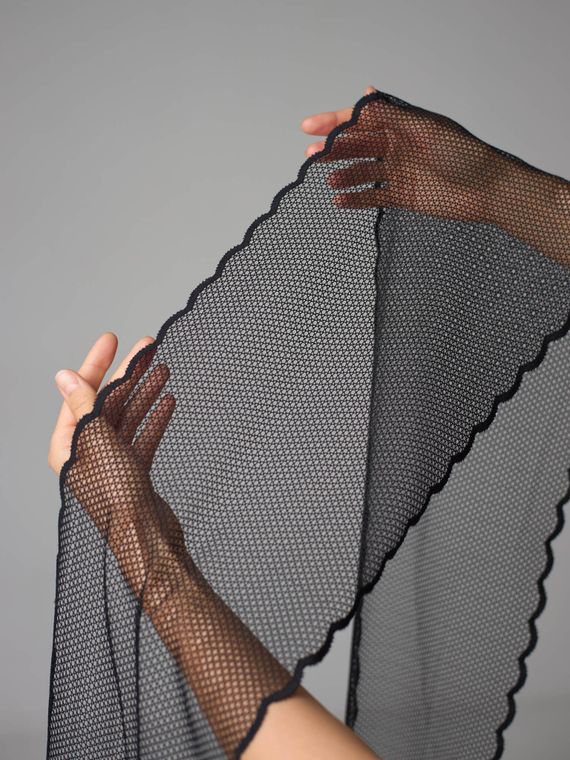 03-188 Кружево эластичное 22 см, черный 170