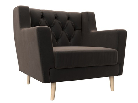 Кресло Брайтон Люкс, SEVEN 727 коричневый, Велюр, 108893