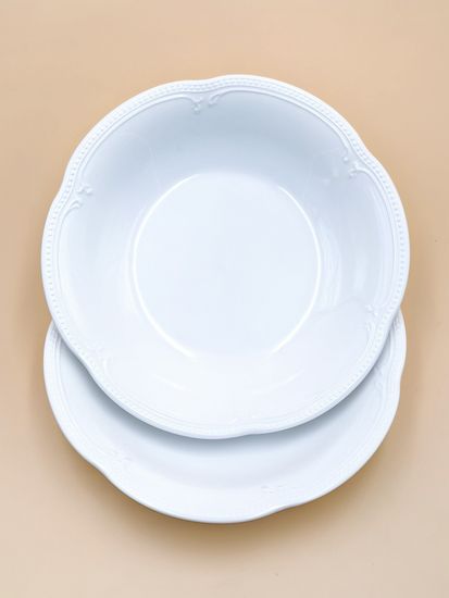 Тарелка глубокая 22,5х4 см. набор 4 шт. "White Ornaments"