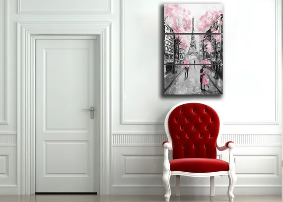Модульная картина "Вид на Париж и Эйфелеву Башню"