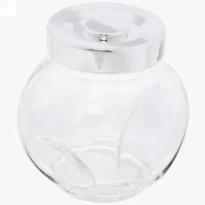 Банка для продуктов стеклянная 180 мл с крышкой плоская