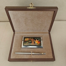 Набор подарочный "Иван-царевич и Жар-птица" с ручной росписью в футляре