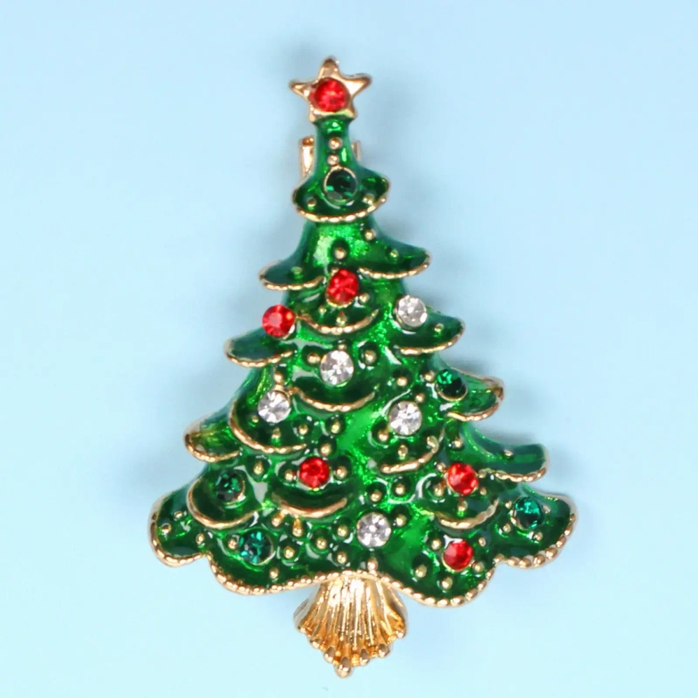 Брошь новогодняя «Best Podarok - Ёлочка зелёная», 3.5*2.4см