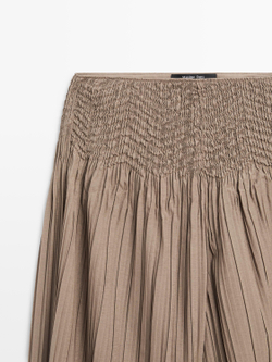 Massimo Dutti Складчатые брюки-саруэль, оливковый