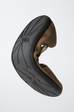 ZARA КОЖАНЫЕ БАЛЕТКИ BAREFOOT, КОРИЧНЕВЫЙ