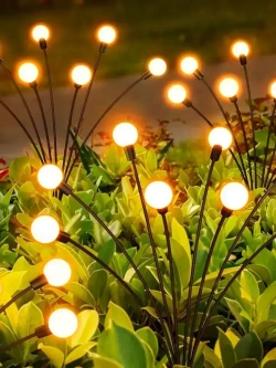 Декоративный уличный светильник 10 ламп на солнечной батарее "Фонарик светлячок"