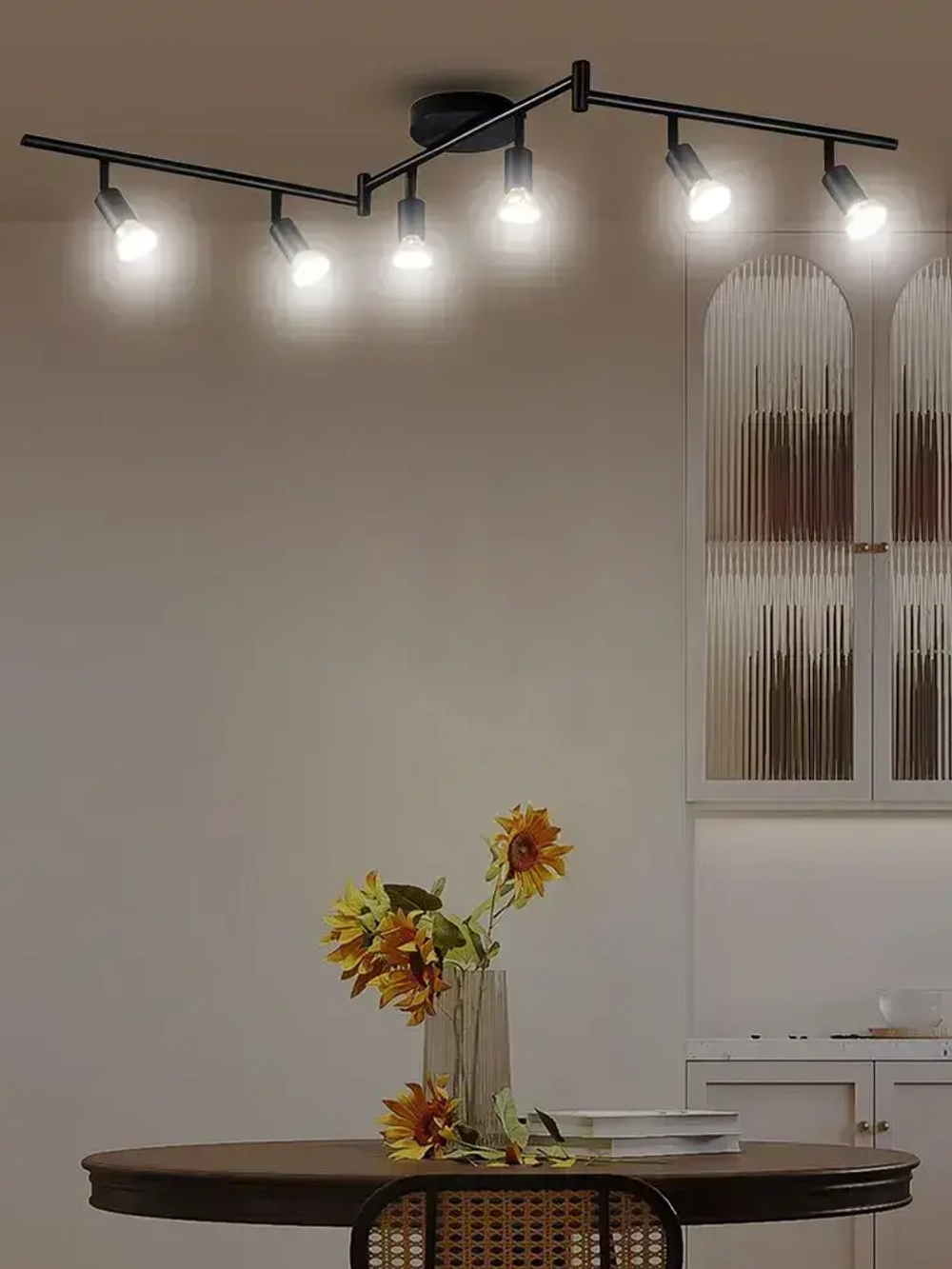 Люстра потолочная трековый светильник на кухню потолочный, люстра черная для гостиной, GU10