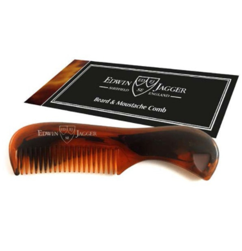 Расческа для бороды и усов черепаховый цвет Edwin Jagger Tortoiseshell Beard & Moustache Comb