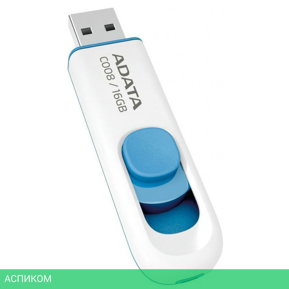USB Flash-накопитель A-Data C008 16GB White/Blue (AC008-16G-RWE)