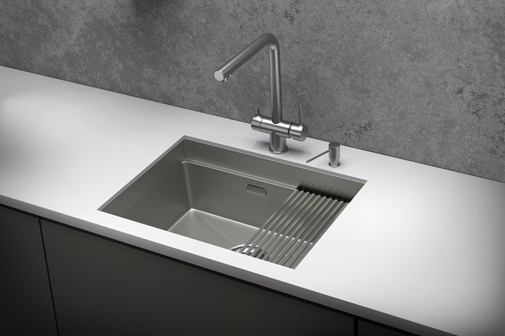 Granula KS-6045U, СТАЛЬ МАТОВАЯ , стальная кухонная мойка KITCHEN SPACE