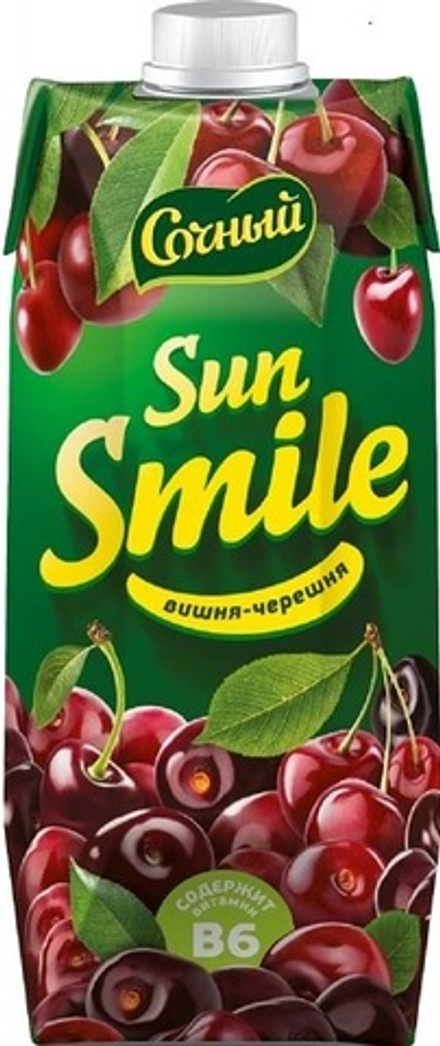 Нектар "Sun Smile" Вишня-черешня 0,75 л. Сочный