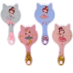 Расческа массажная детская «БАЛЕРИНЫ», блестки, микс 4 дизайна, 17,5*5,2см (пакет с подвесом)