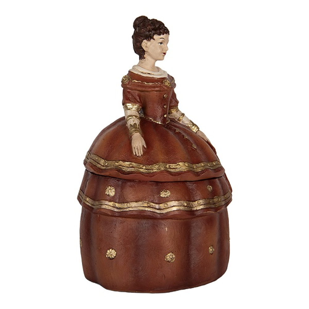 Шкатулка "Дама" красная 19x16x29см