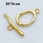 Замок-тоггл, цвет золото, размер 20*14 мм, цена за 1 шт