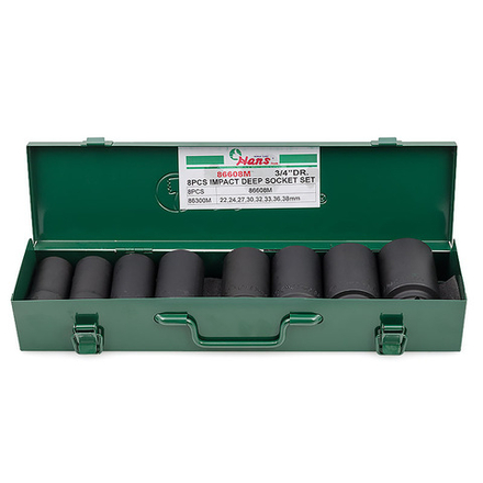Набор длинных ударных торцевых головок 3/4' Hans, 86608M