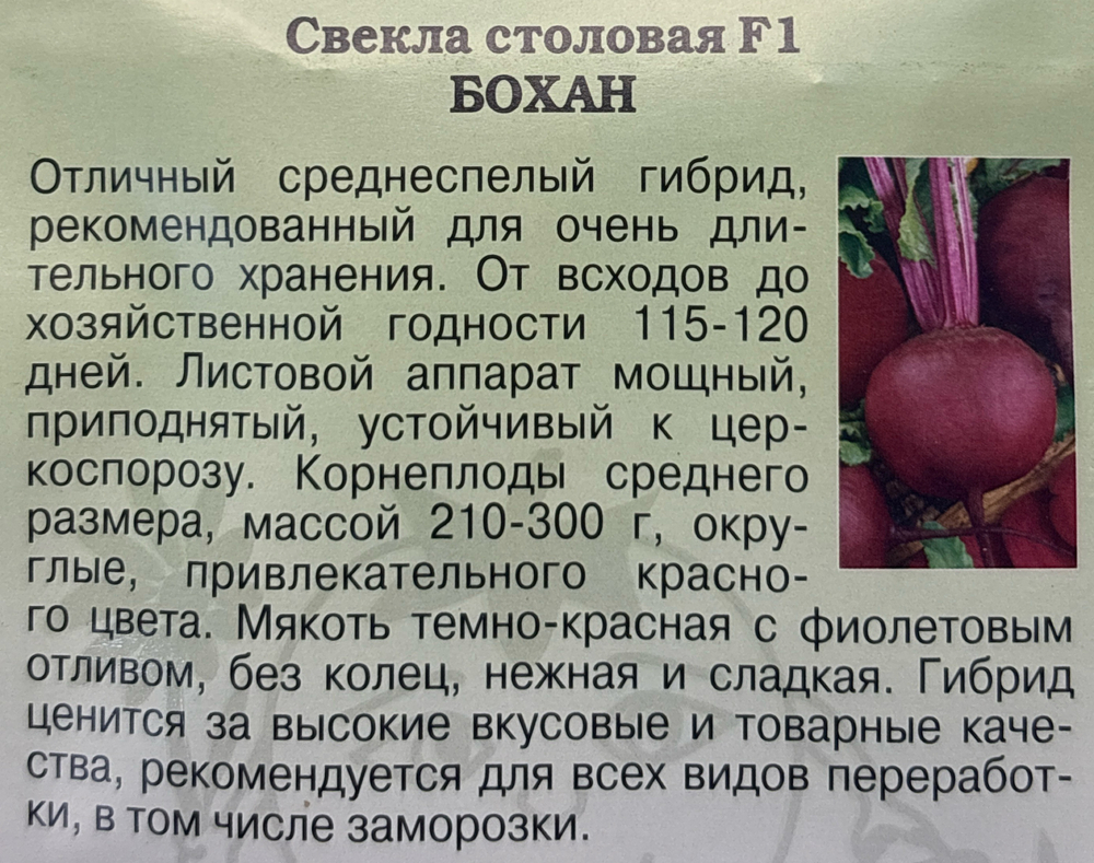 Свекла Бохан F1 0,5 г СМС-47