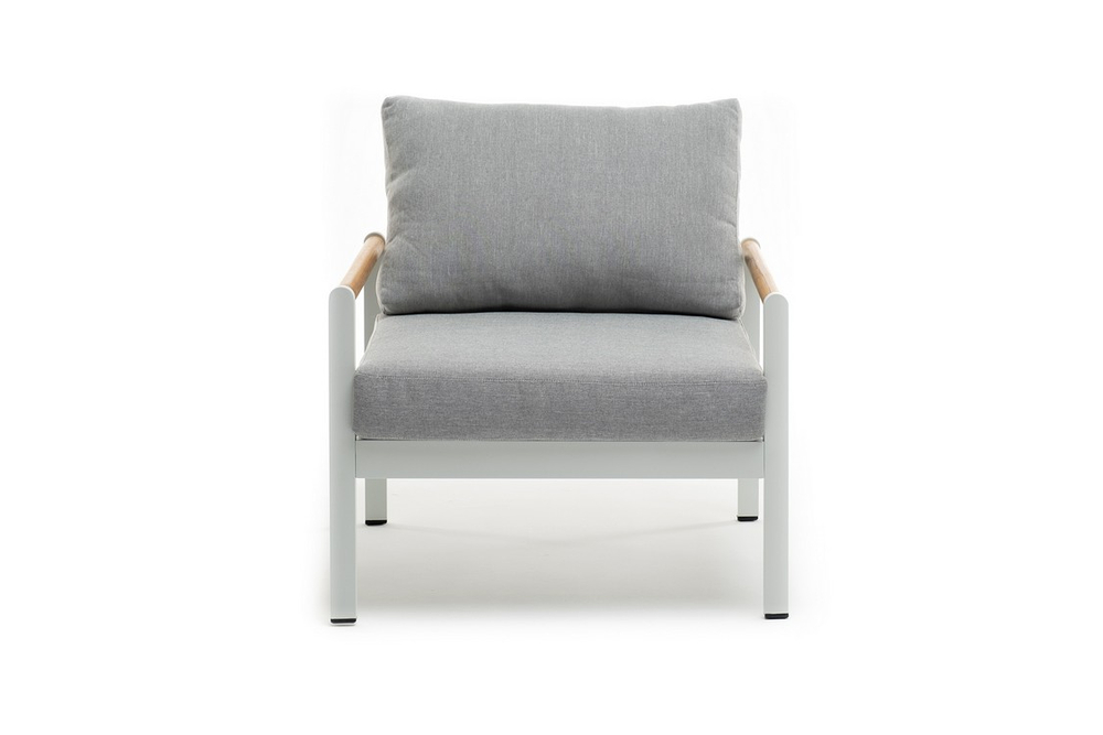 Кресло из алюминия Joygarden МАЯ, White Matte (белый матовый), светло-серый