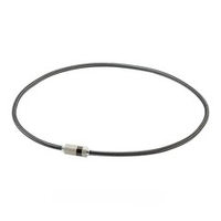 Ожерелье PHITEN RAKUWA NECKLACE MG KNURLING черно-серебристое