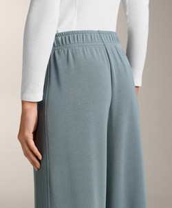 OYSHO Брюки прямого кроя с ребристой отделкой и модала, серо-синий