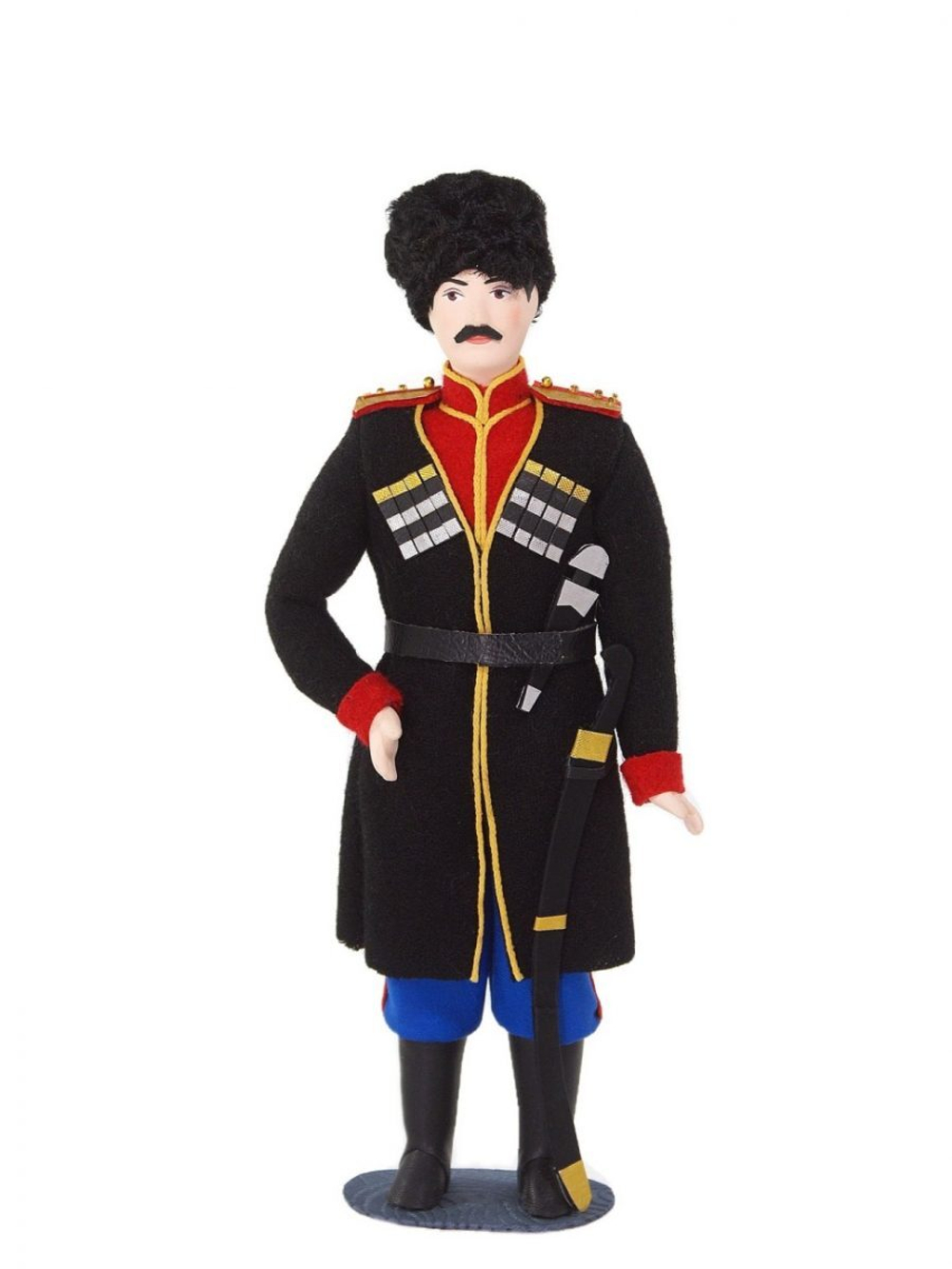 Кукла коллекционная в военном мундире Кубанского казака