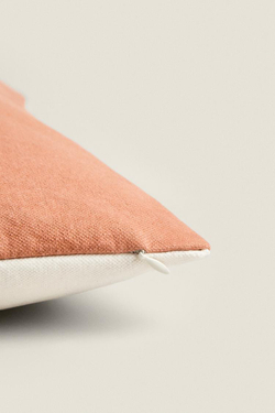 ZARA HOME ХЛОПКОВЫЙ ЧЕХОЛ ДЛЯ ДЕКОРАТИВНОЙ ПОДУШКИ, РОЗОВЫЙ