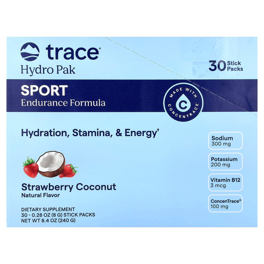 Trace, Hydro Pak Sport, Strawberry Coconut, 30 Stick Packs, 0.28 oz (8 g) Each