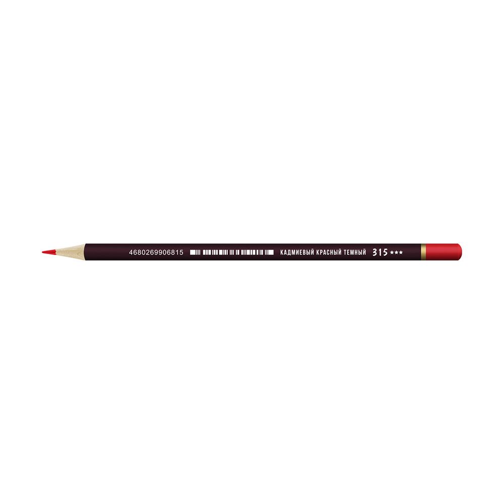 Карандаш цветной заточенный, 6 шт, 315 Кадмиевый красный темный (Cadmium red deep), Vista-Artista VFCP