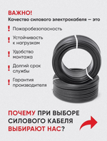 Кабель 3x2.5 электрический силовой ввг ввгнг электрокабель ( на отрез один метр)