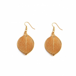 Серьги листья Ester Bijoux Орех LF88C-G BR