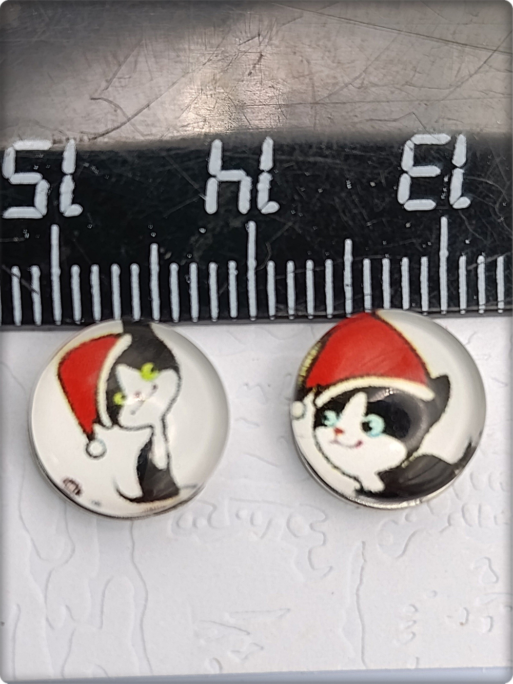 Клипсы на магнитах "Новогодние коты" без прокола ушей.