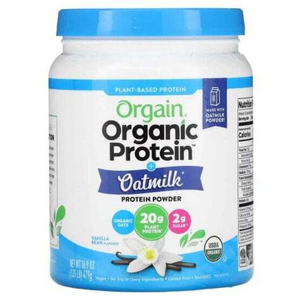Растительный протеин Orgain, Органический протеиновый порошок + овсяное молоко, растительная, ваниль, 479 г (1,05 фунта)
