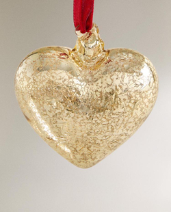 ZARA HOME ЕЛОЧНОЕ УКРАШЕНИЕ «СЕРДЕЧКО» С ЭФФЕКТОМ КРАКЛЕ, ЗОЛОТИСТЫЙ