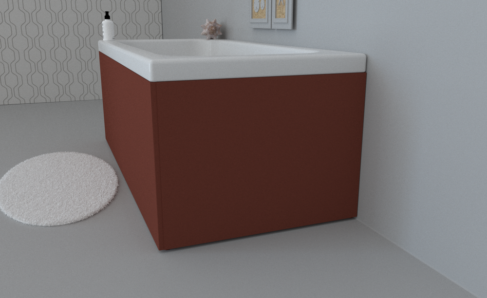 Экран для ванны торцевой правый TE-1R-214 терракотовый матовый soft touch