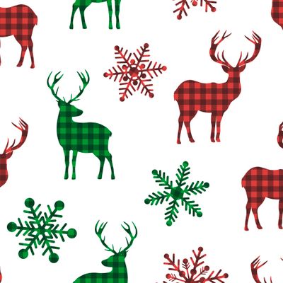 Олени силуэты клетка плед