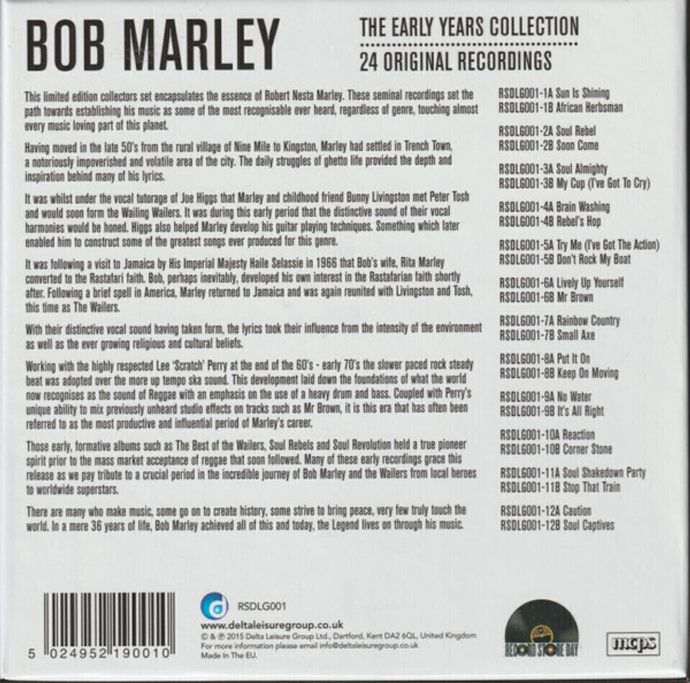 Bob Marley / The Early Years Collection (24 Original Recordings)(Limited Edition)(Coloured Vinyl)(12х7"Vinyl Single)