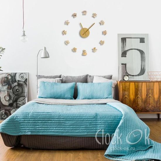 Настенные 3D часы Кошачьи лапки